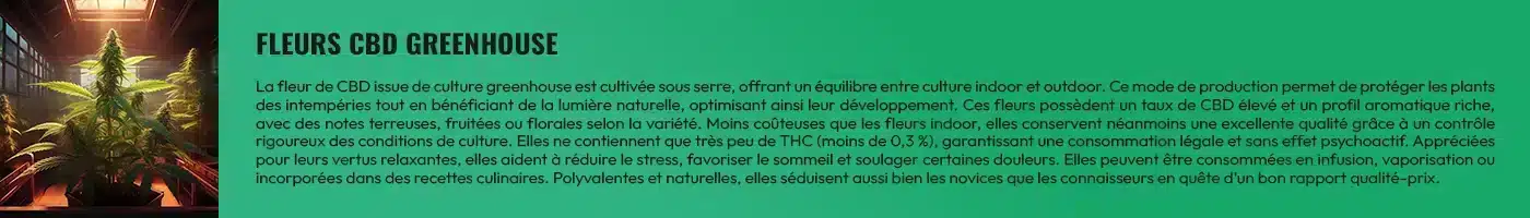 Bannière pour les fleurs CBD Premium